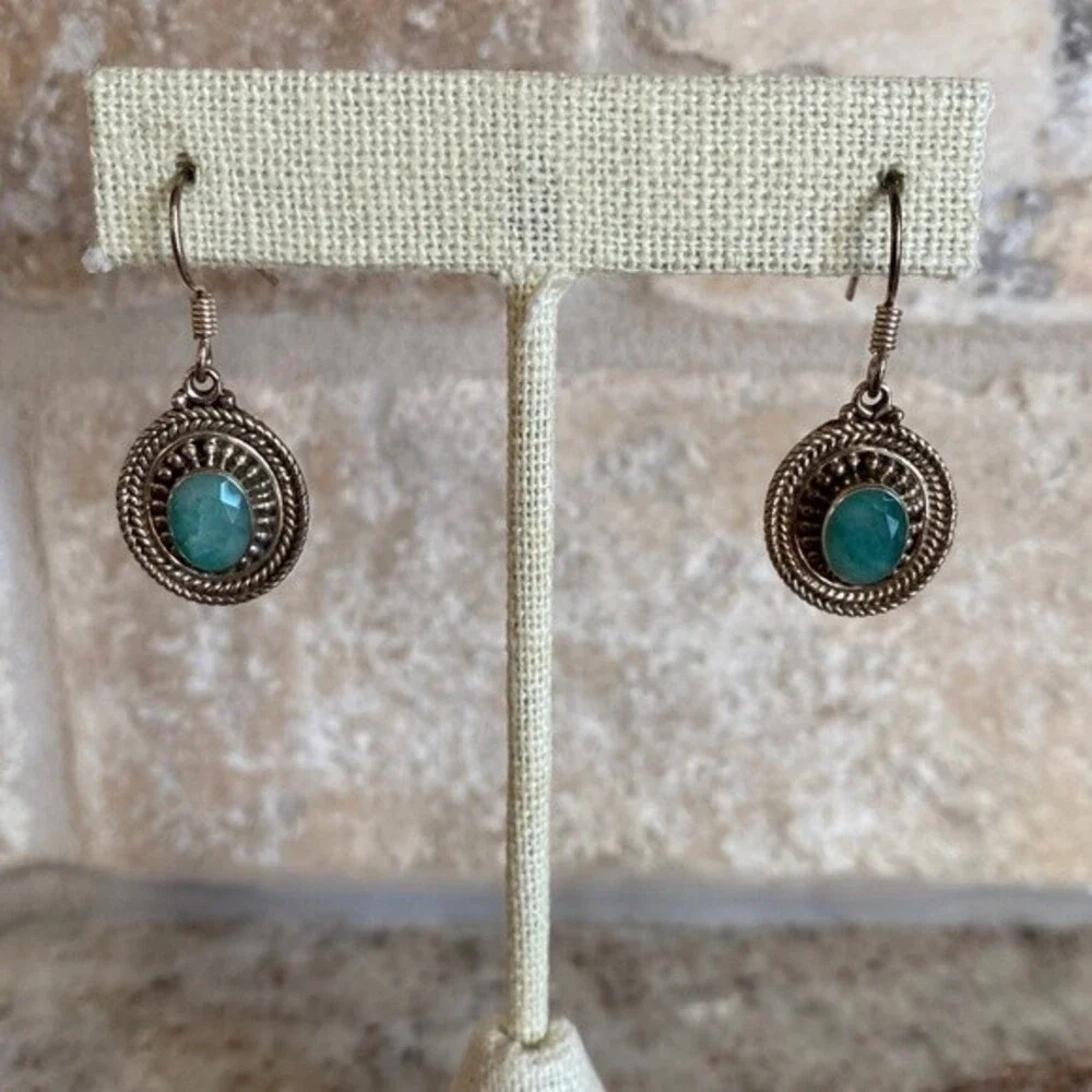 Green Adventurine & Sterling Silver Earrings